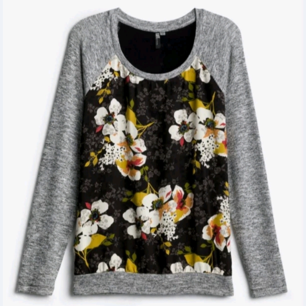 Kut From the Kloth Benter Mixed Material Top Sz L